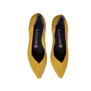 Rothy’s “The Point” pointed toe flats in marigold yellow. Authentic EUC